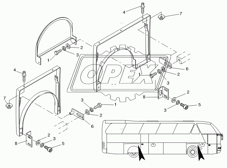 MOUNTING PARTS WHEEL HOUSE