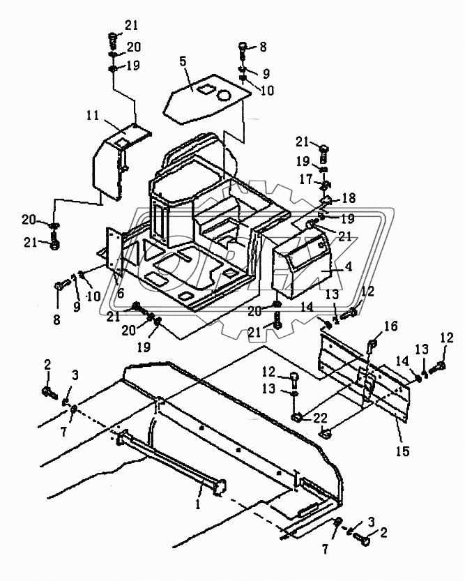 SUPPORT AND REAR COVER (PD220Y-2)