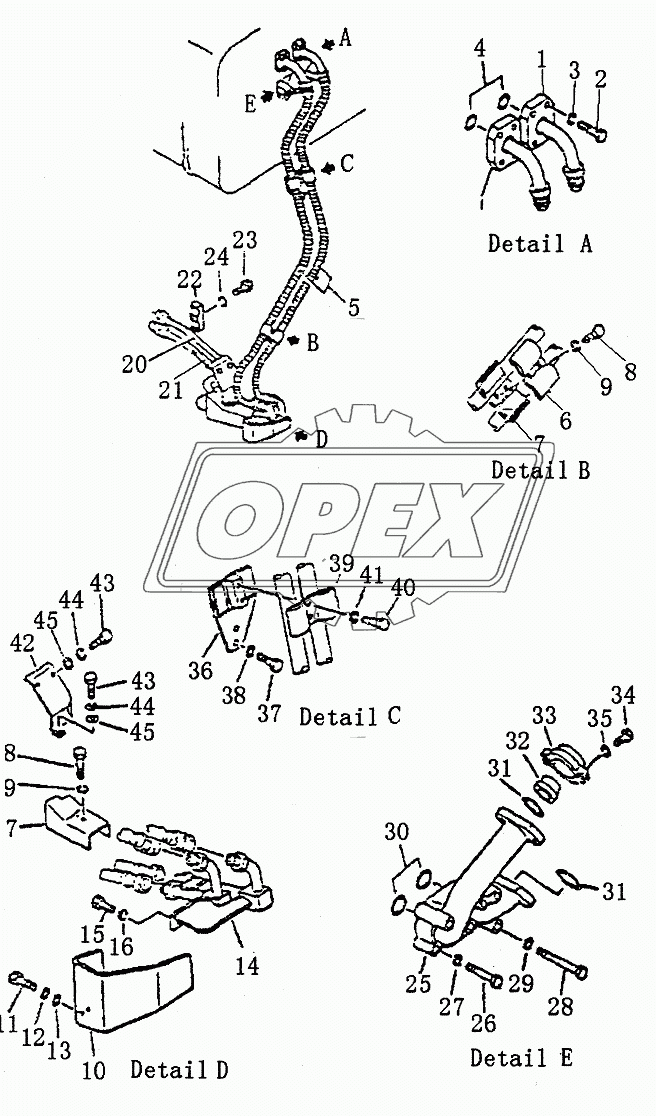 HYDRAULIC PIPING PD320Y-2 FOR BLADE TILT