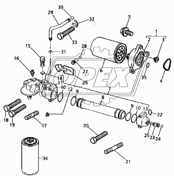 LUBRICATING OIL FILTER AND INTEGRAL OIL COOLER 2