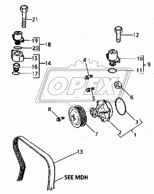 WATER PUMP, THERMOSTAT AND HEAT EXCHANGER 2