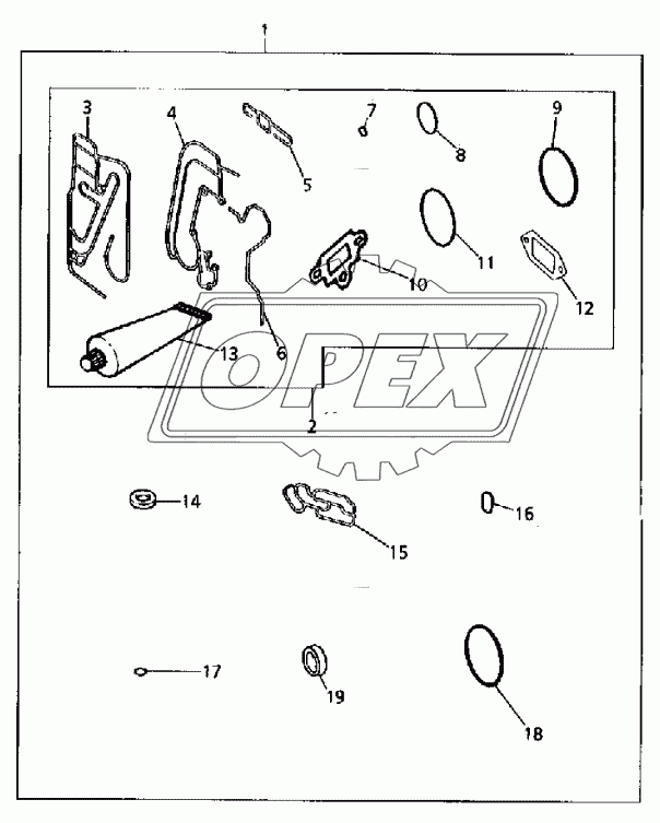 JOINTS AND GASKETS, BOTTOM SERVICE KIT