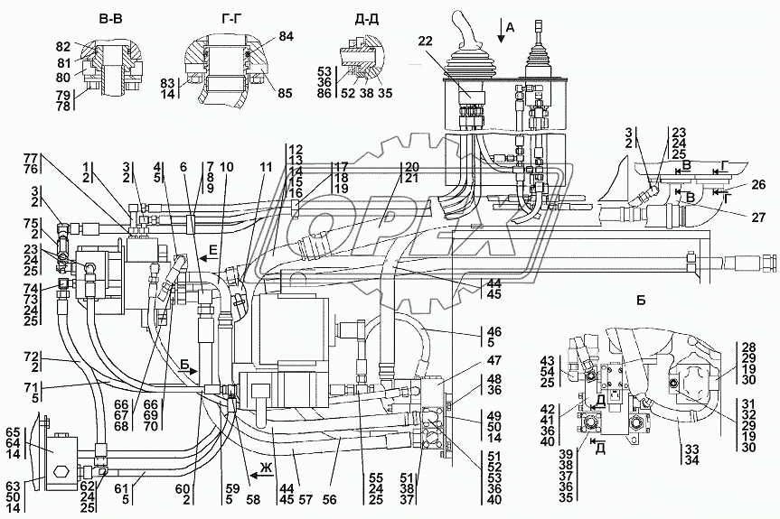 1101-26-2-01СП/-02СП Установка гидросистемы 1