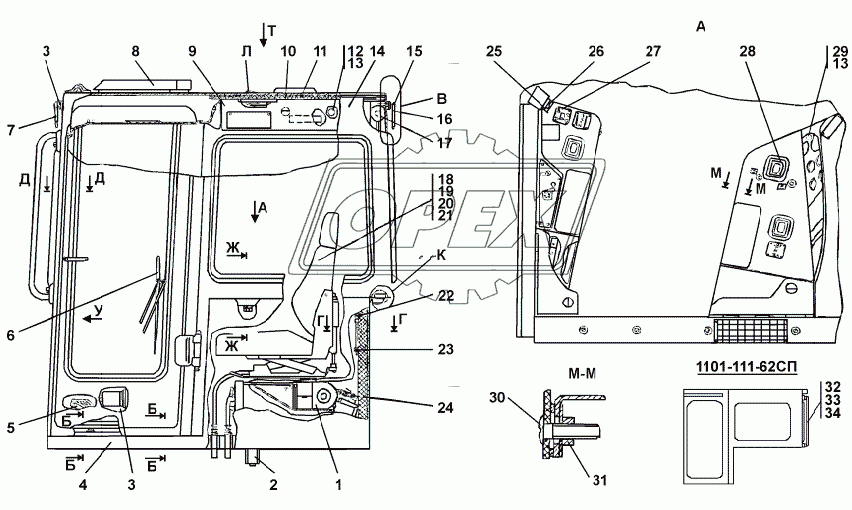 1101-111-60СП/-61СП/-62СП Кабина