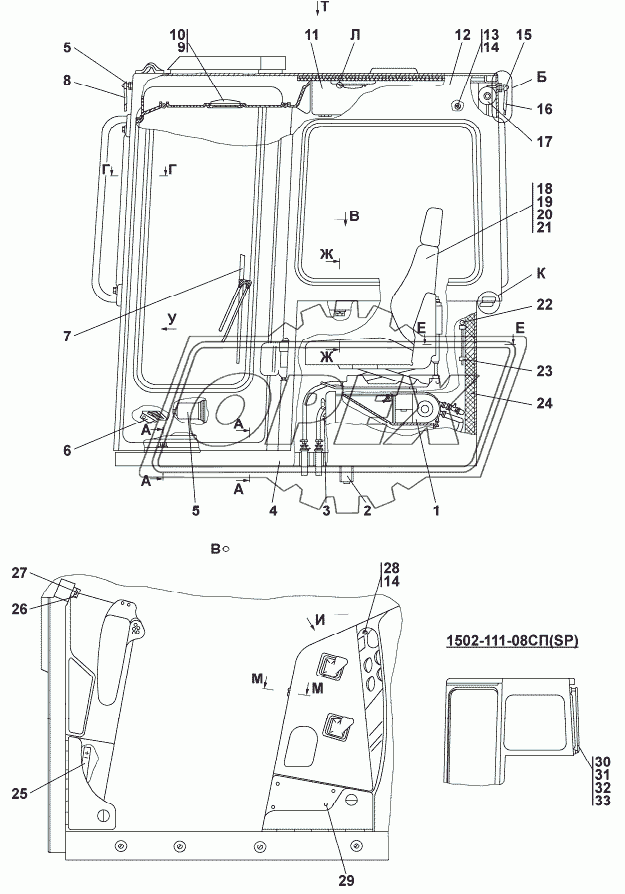 1502-111-06CП/-07СП/-08СП Кабина 1