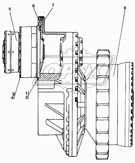 Передача бортовая, фрикцион и тормоз