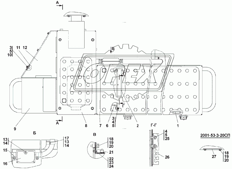 2001-53-3СП Установка отопителя кабины 1