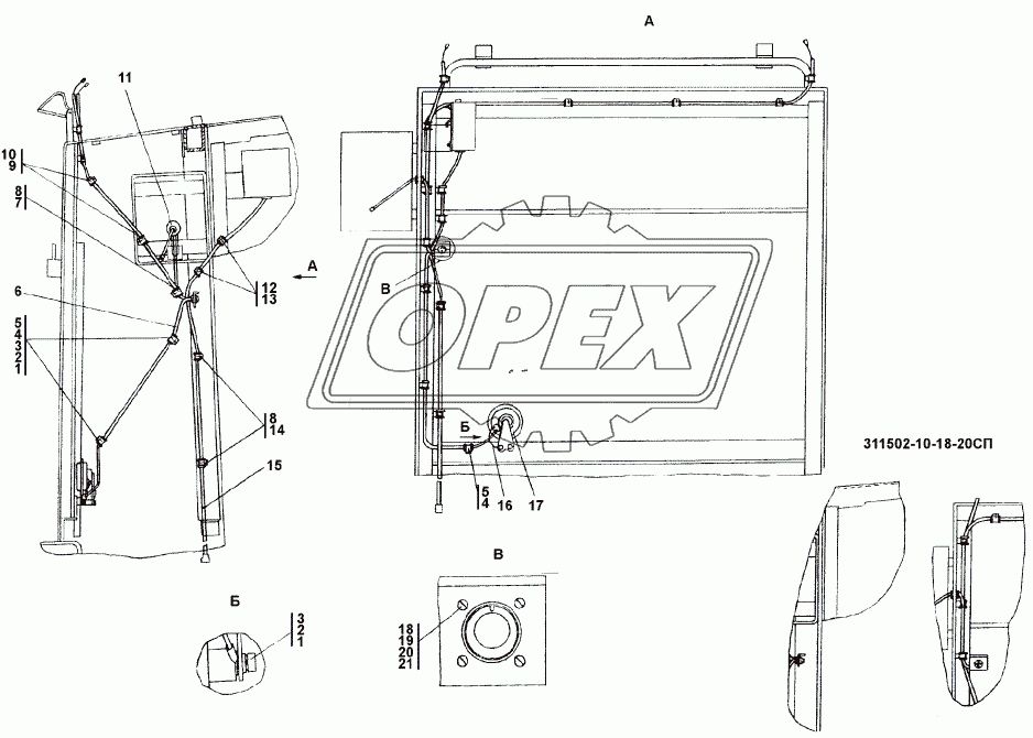 311502-10-18СП Электрооборудование передней облицовки