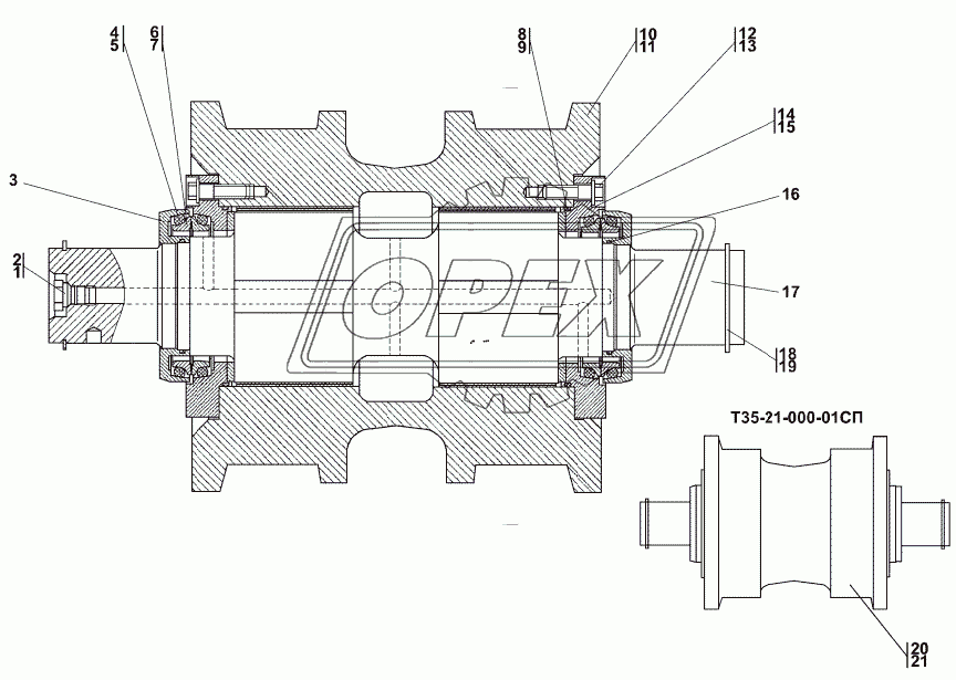 Т35-21-000СП/-000-01СП Каток опорный