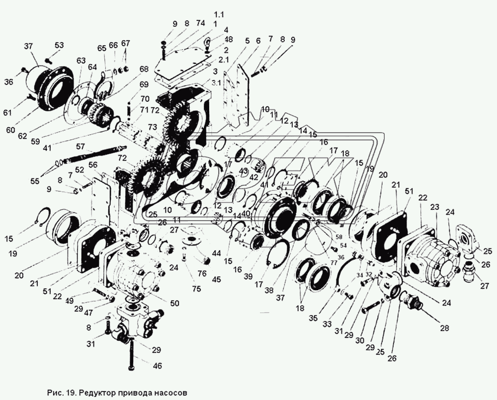 Редуктор привода насоса
