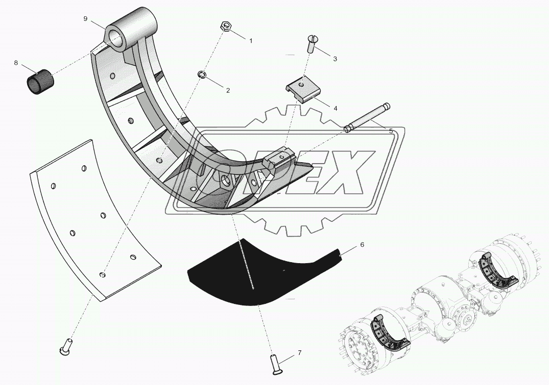 2765020-2300070 Колодка тормоза нижняя 1