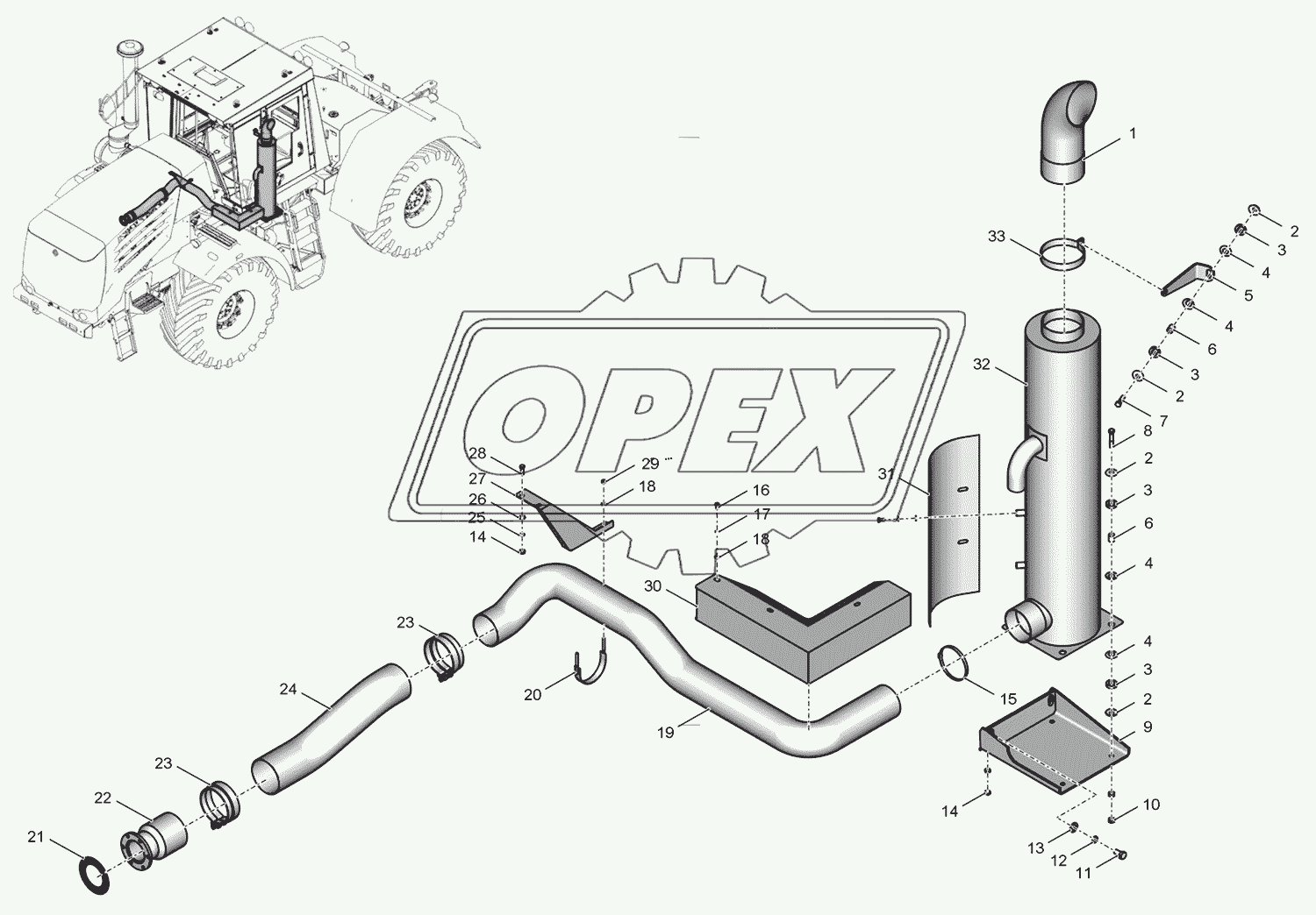 Э744Р3М-1200000-2 Система выпуска отработавших газов