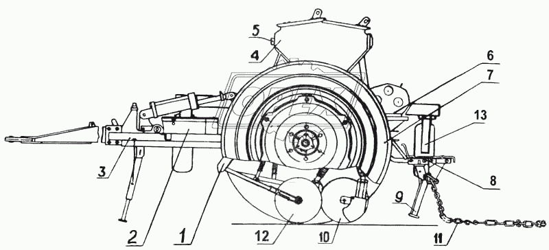 Общее устройство сеялки СЗ-5,4-01