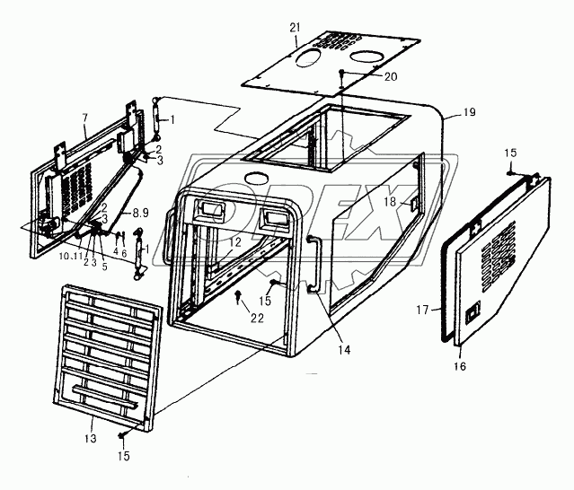 HOOD OF DIESEL ENGINE ASSEMBLY