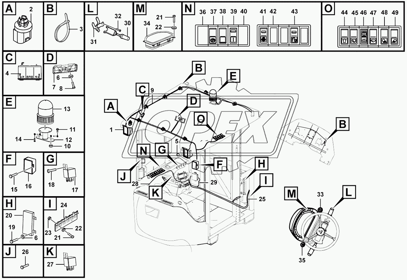 Cab electric assembly