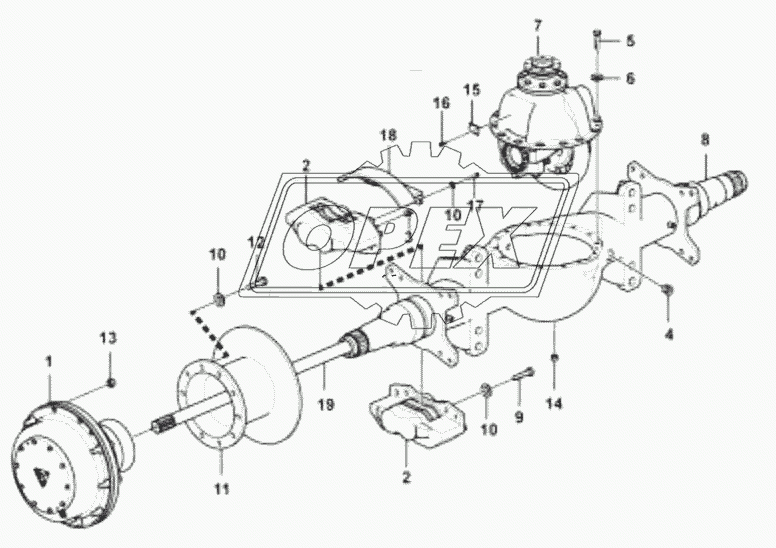 Front axle A512