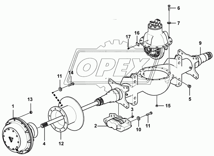 Real axle assembly