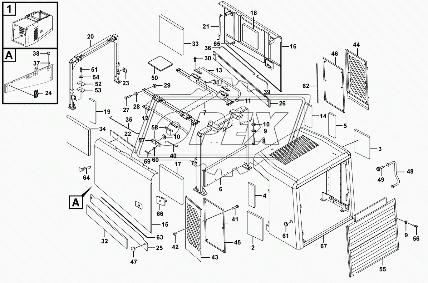 Hood of diesel engine assembly