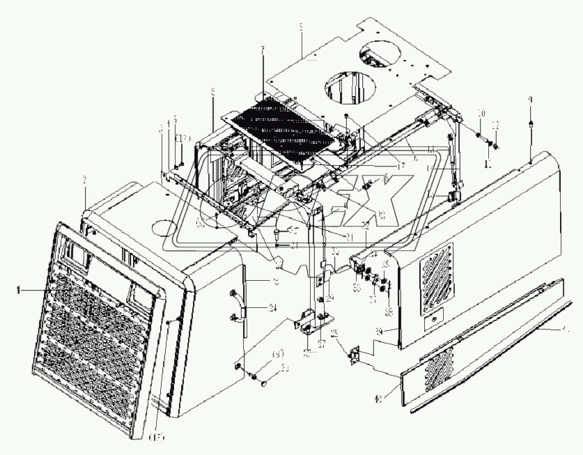 HOOD OF DIESEL ENGINE ASSEMBLY