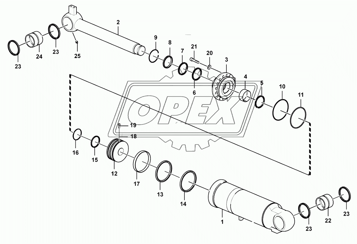 Tilt cylinder (3713CH)