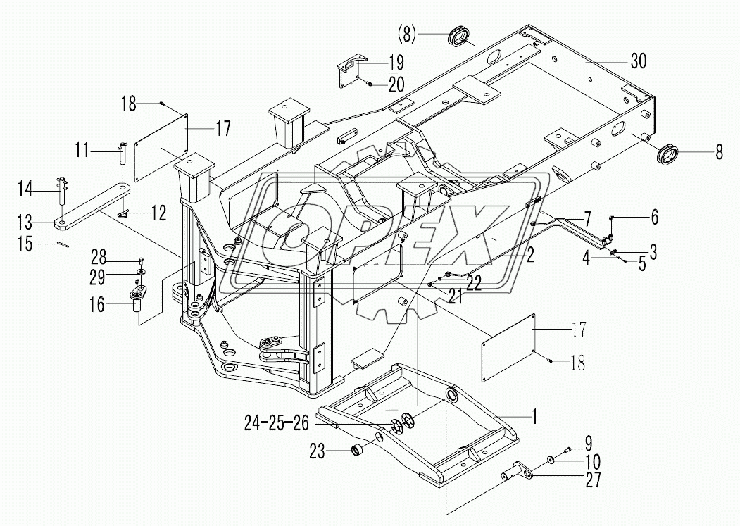 LG9180K2 Rear frame assembly