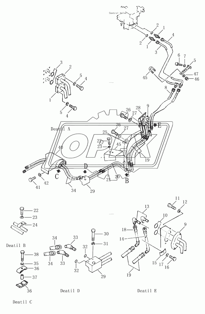 HYDRAULIC PIPING (TANK TO CYLINDER) FOR SD23S)