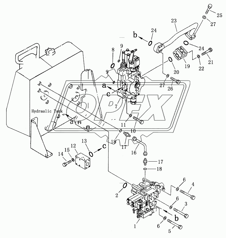 WORK VALVE MOUNT (WITH THREE SHANK RIPPER)