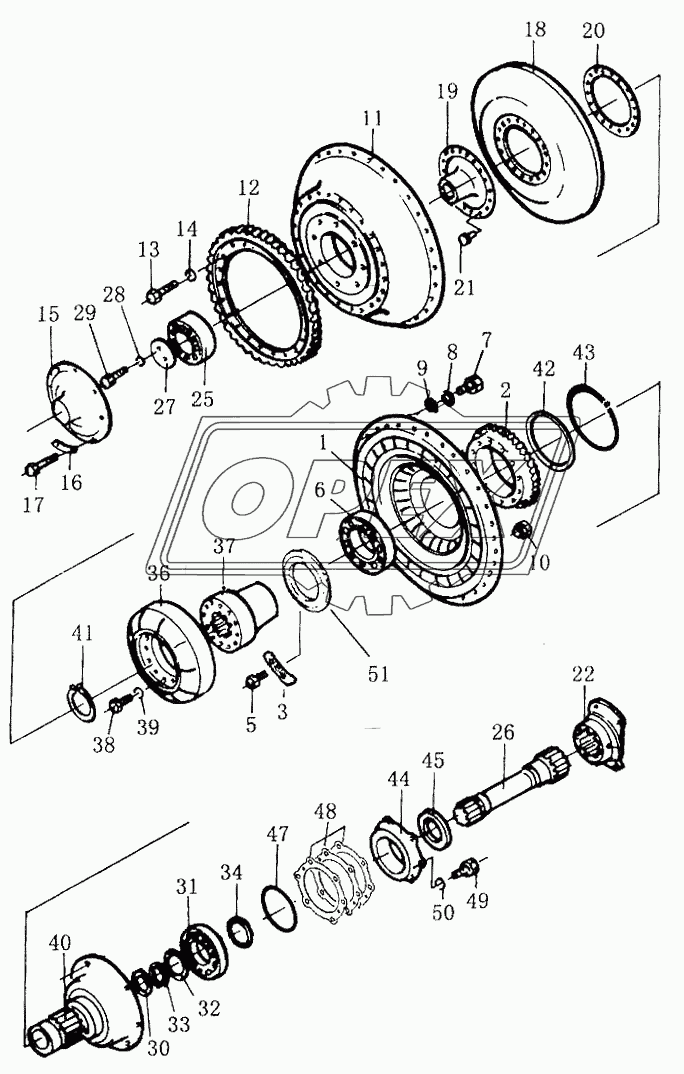 TURBINE SHAFT AND STATOR