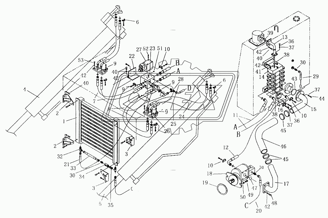 PUMP & BLADE LIFT PIPING ASSY