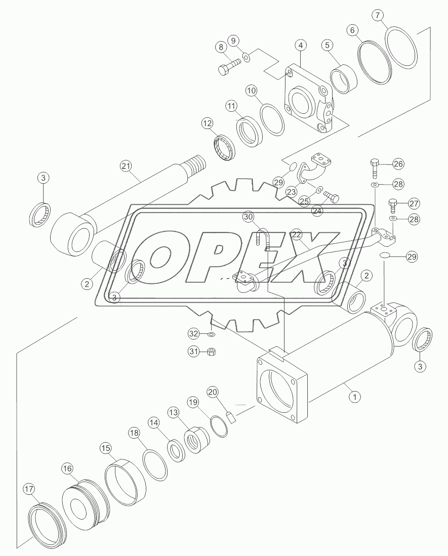 RIPPER OIL CYLINDER 16Y-84-601 V1.0