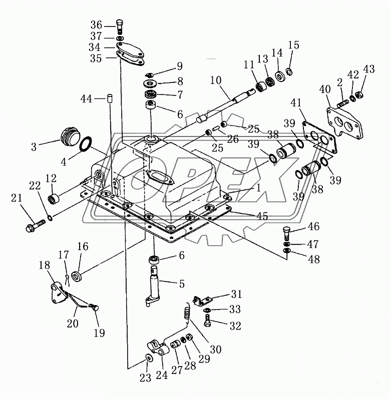 TRANSMISSION VALVE COVER AND LEVER