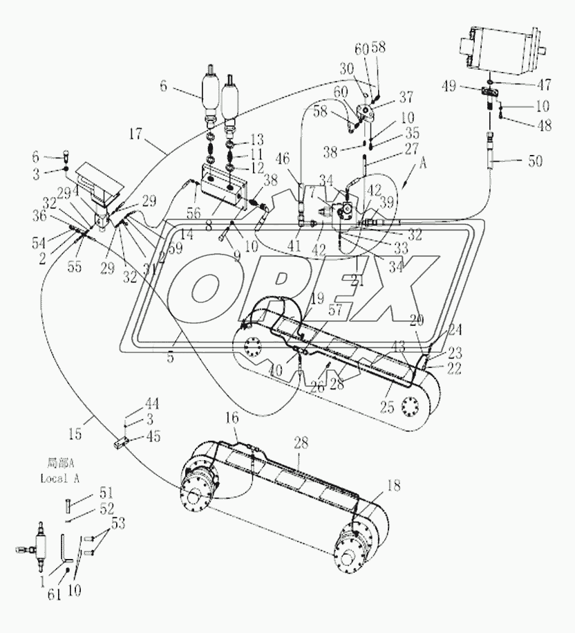 TRAVELING BRAKE PIPING SYSTEM