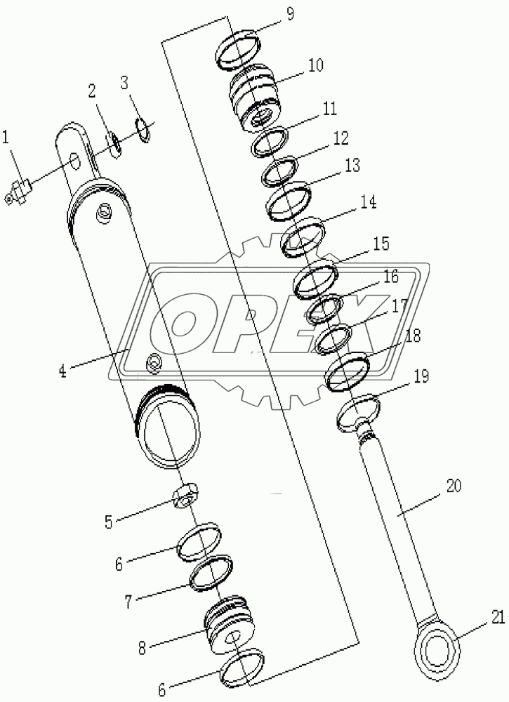 TILT OIL CYLINDER ASSY (R.H.)