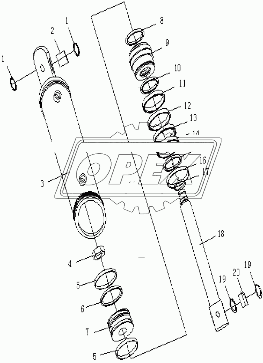 OIL CYLINDER FOR FRONT MOLDBOARD