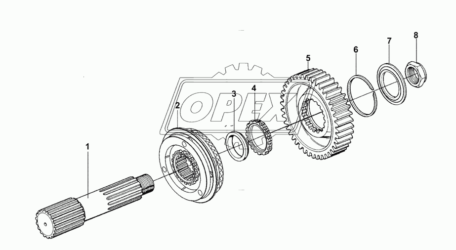 Вал выходной демультипликатора коробки передач