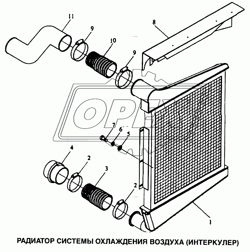 Радиатор системы охлаждения воздуха (интеркулер)