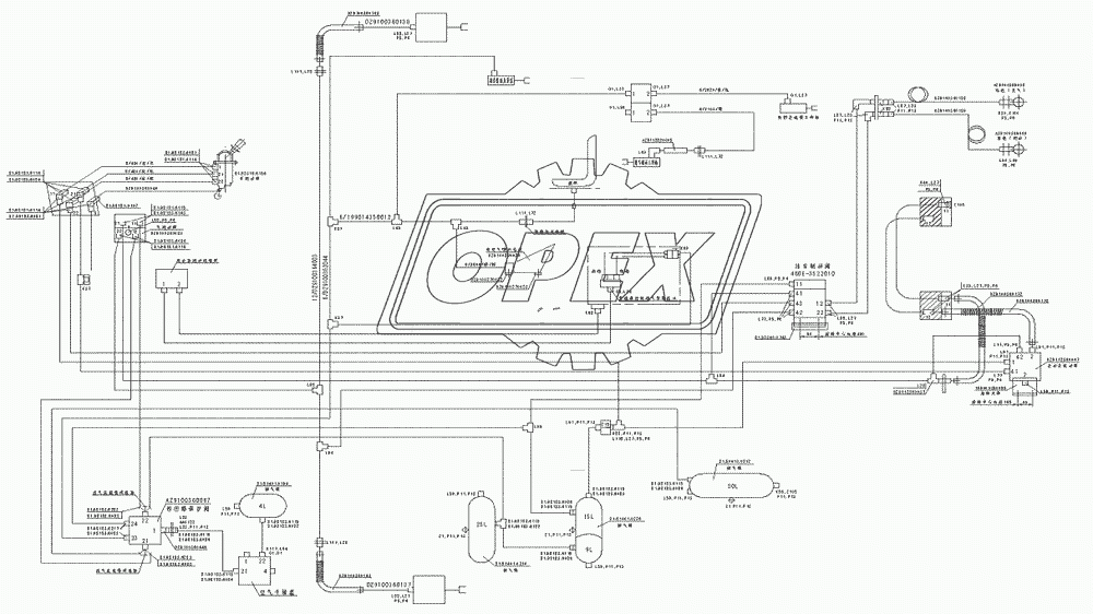 Схема тормозной системы для бортовых автомобилей 4х2