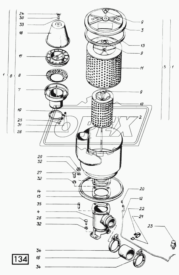 Воздухоочиститель СМД-60, -62, -64, -66, -72 1