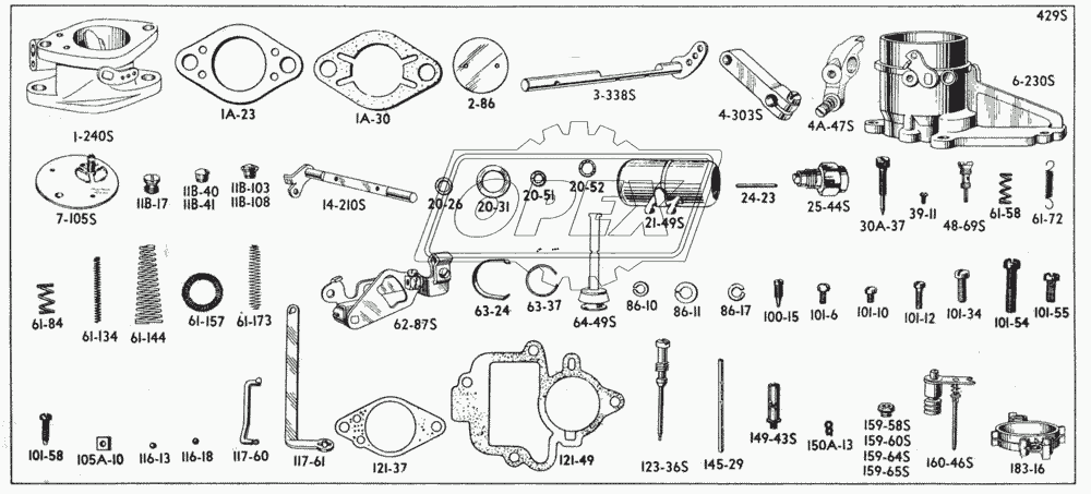 Части карбюратора/Carburetor parts - for carter BBR1-429S