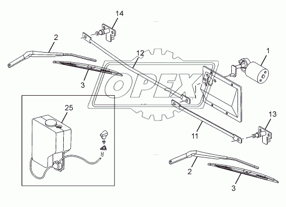 WIPER MOTOR AND LINKAGES