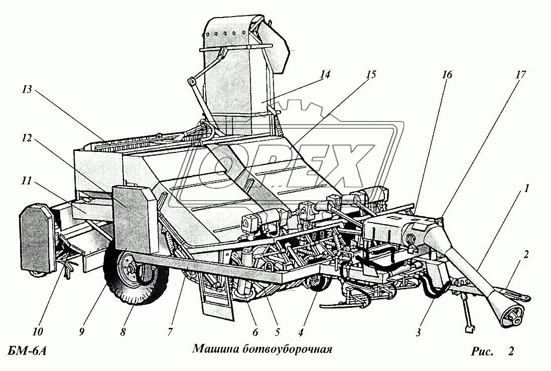 Машина ботвоуборочная БМ-6А