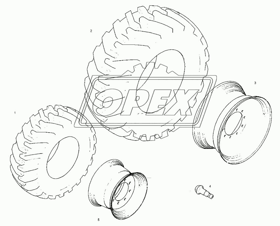 Колеса и шины - Mitas - 20f 30r - Желтый цвет