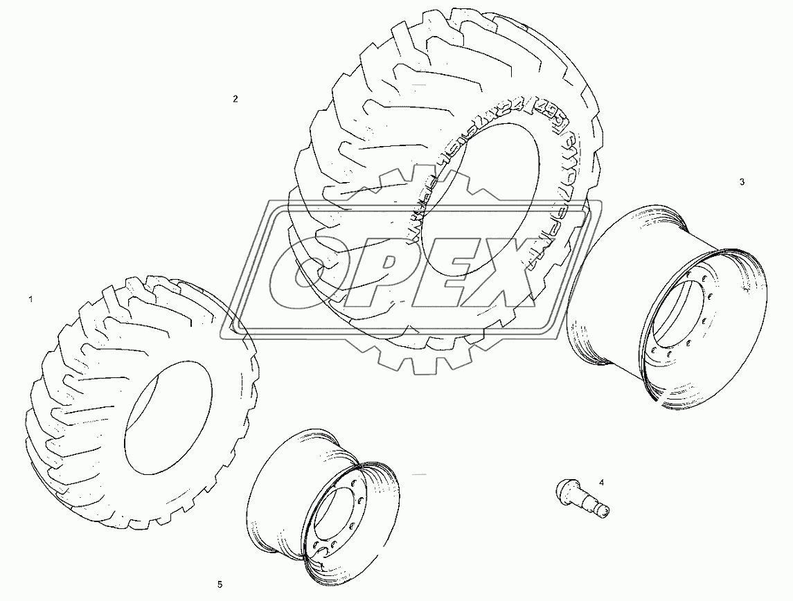 Колеса и шины - Mitas - 18f 24r - Желтый цвет