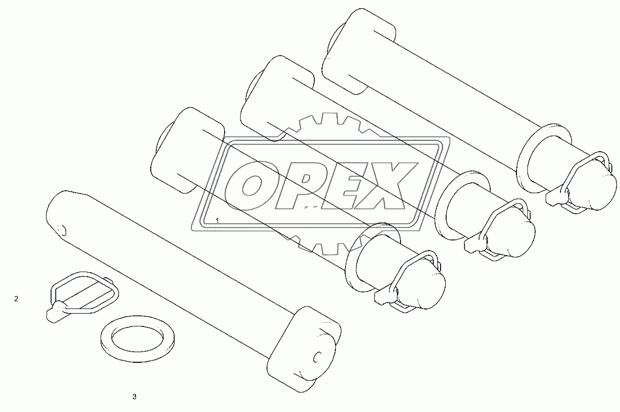 Комплект двойных штифтов ковша погрузчика