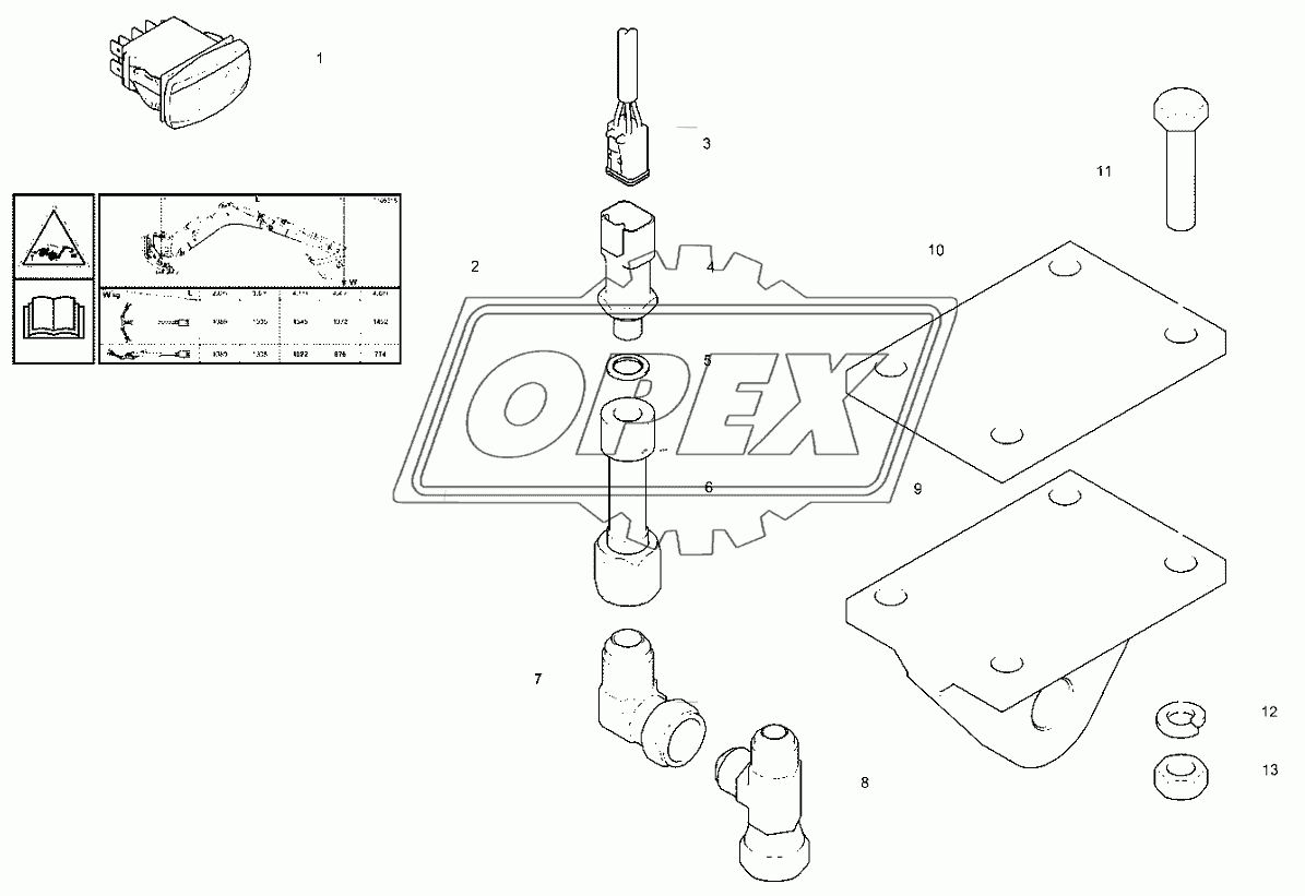 Комплект для поднятия краном - Cm - Станд. рукоять - ISO