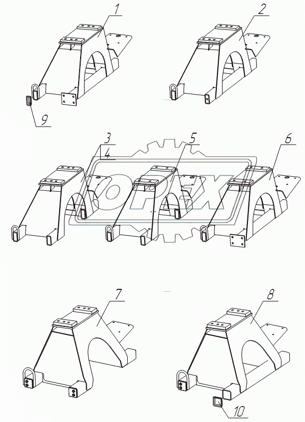 Опоры передние