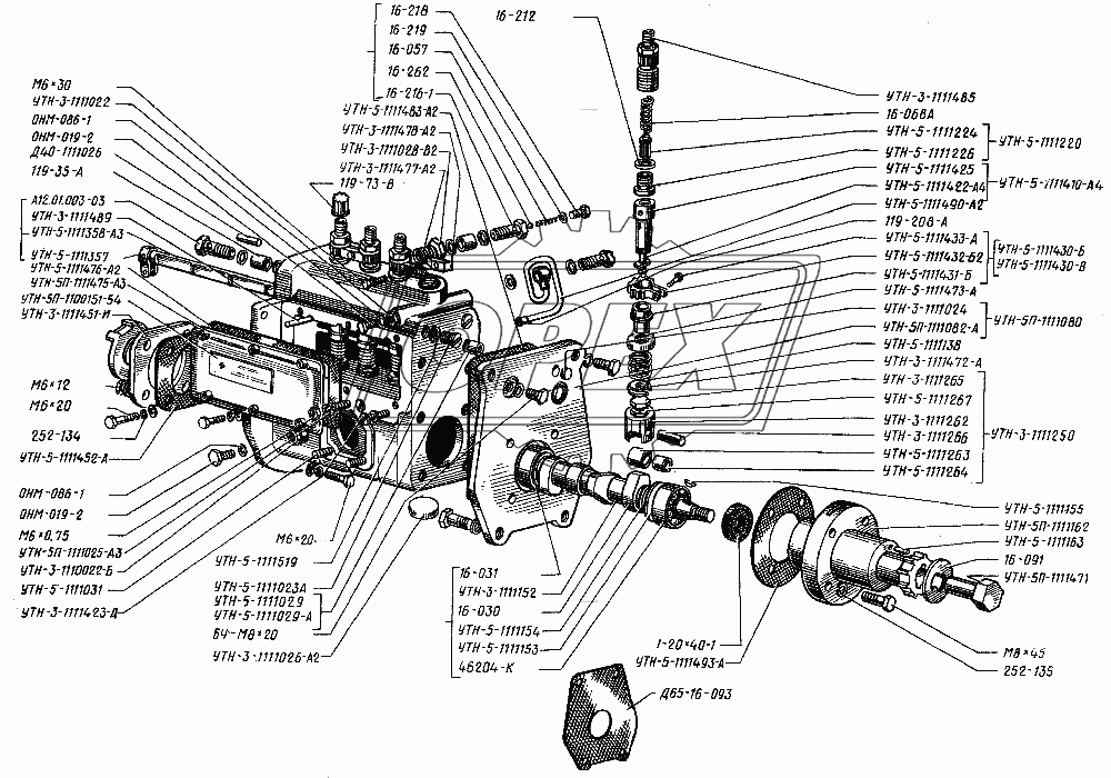 Насос топливный унифицированный УТН-5П (правый)