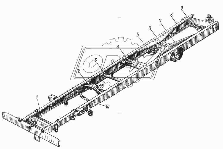 Рама автомобиля Урал-377 (Рис. 62)