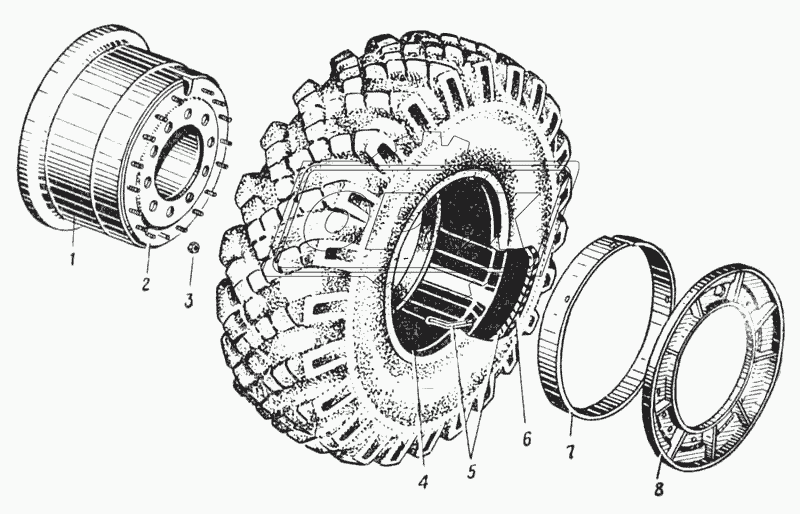 Колесо автомобиля Урал-377 (Рис. 76)