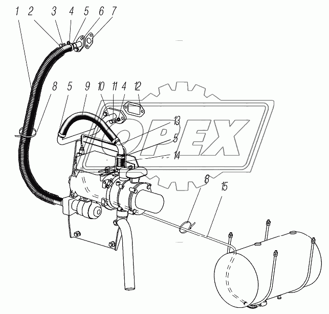 Трубопроводы и шланги системы предпускового подогрева двигателя